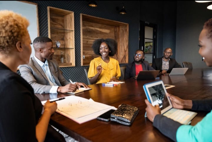 Executives discussing business reputation and strategy
