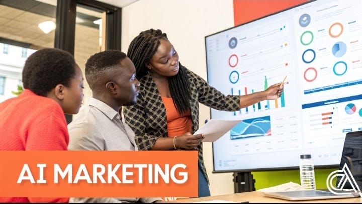 Marketing strategists collaborating on a business growth plan